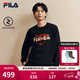 FILA馬上起飛抓馬衛衣斐樂(lè )男女情侶款馬年新年紅色套頭衛衣2026春新款 正黑色-BK XL 180/100A/XL