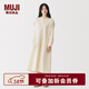 MUJI女式 木棉混 雙層紗織 長(cháng)袖連衣裙 女裝裙子 26年春季 BC2PPC6S 原色 M (160/84A)
