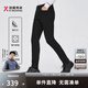 勁霸男裝商務(wù)加厚保暖復合底絨休閑直筒純色牛仔褲男|NQRG3014 黑色 32