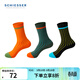 舒雅（Schiesser）男女中性Becover系列3A抗菌棉質(zhì)炫彩高筒襪子混色3雙裝EZ/22337K 橙+綠+黑 3雙 M 24-26cm