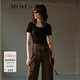 MO&Co.春夏U領(lǐng)短袖T恤LOGO膠章簡(jiǎn)約修身內搭外穿摩安珂 黑色 建議和客服確認尺碼哦 L 170 建議和客服確認尺碼哦