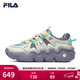 FILA斐樂(lè )官方新款女子籃球鞋夏季透氣低幫休閑運動(dòng)鞋老爹鞋 白蘆筍/神秘灰-WF 38