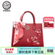 PmSix38婦女節禮物送媽媽實(shí)用女包國風(fēng)輕奢牛皮手提包中年女士紅色婚包