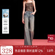 三彩2026春季新款微喇牛仔褲高腰修身長(cháng)褲摩登喇叭褲女 霧霾藍 L 165/72A