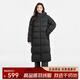 千仞崗【劉濤同款】冬季羽絨服女士長(cháng)款連帽外套云感泡芙加厚保暖防寒服 魔力黑-升級版 M (165)