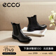 愛(ài)步（ECCO）靴子女 時(shí)尚潮流百搭冬季切爾西女靴牛皮粗跟短靴女 型塑266503 黑色26650301001 38