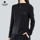 阿瑪施（AMASS）新款純色時(shí)尚長(cháng)袖彈力拉鏈連帽衛衣休閑百搭5300662 黑色 雙層植絨 XL 5碼
