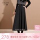 三彩【綿羊毛】2025冬季新款復古半身裙毛呢傘裙A字裙寬松長(cháng)裙S
