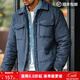 馬登工裝 美式休閑雙面桃皮絨棉衣親膚保暖棉服加厚棉襖短外套男秋冬 藏藍色 XL （偏小，建議拍大一碼）