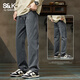 班尼路（Baleno）S&K系列休閑褲男新款秋冬季寬松直筒長(cháng)褲男士工裝純棉運動(dòng)褲子男 6023深灰色 XL 125-145斤