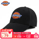 Dickies品牌正品網(wǎng)眼透氣速干遮陽(yáng)帽字母刺繡棒球帽女休閑硬頂鴨舌帽男 黑色 均碼 58CM