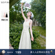 詩(shī)凡黎（‘S EIFINI）詩(shī)凡黎粉色針梭拼背心連衣裙2024夏新款流行漂亮莫代爾無(wú)袖中長(cháng)裙 本白色 L 165/88A