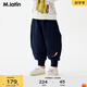 馬·拉?。∕.Latin）【爆款薯條褲】?jì)和澴?5秋新款男童O型寬松廓形收腳口衛褲長(cháng)褲 藏青 110