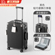 游樂(lè )者行李箱拉桿箱大容量加厚可坐人20英寸旅行箱堅固耐摔密碼箱登機箱 耀夜黑【抗壓防刮+雙封閉內襯】 24英寸 -黃金尺寸