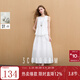 三彩【100棉】2025夏新款圓領(lǐng)無(wú)袖假兩件連衣裙背心裙寬松設計感M 云朵白 M 160/84A