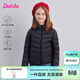 笛莎（DEESHA）童裝女童輕薄羽絨服2025秋冬新款女寶寶短款三防輕盈保暖外套 黑色 120 【充絨量：43.2g】