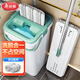 美麗雅帶桶平板拖把家用一拖凈免手洗拖布吸水墩布拖地神器共2布