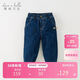 戴維貝拉【商場(chǎng)同款】?jì)和澴忧锒型蓍e牛仔棉褲夾棉加厚