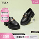 他她（TATA）英倫厚底jk樂(lè )福鞋女鞋黑色學(xué)院小皮鞋淺口單鞋子GOK02AA4 黑色 38