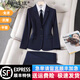 古緹琪職業(yè)西裝套裝女酒店經(jīng)理工作服大學(xué)生面試女裝套裝正裝女西服外套 藏青色西服+褲子 L 【建議100-109斤】