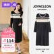 婧麒（JOYNCLEON）孕婦裝高級孕婦裙春洋氣小香風(fēng)裙子女春秋連衣裙 黑  Jqz193726