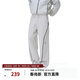 FPA恒溫暖皮親膚垂感空氣層衛褲 春秋裝寬松直筒運動(dòng)情侶休閑長(cháng)褲 燕麥色 XL