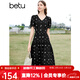 百圖betu女裝夏季新款連衣裙優(yōu)雅V領(lǐng)百搭簡(jiǎn)約X型連衣裙女2403T97 黑色 S