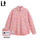 fingercroxx it美式潮牌格紋襯衫男士2026春季新款寬松休閑上衣百搭襯衣外套 粉色 【專(zhuān)柜同款】 M 【110-125斤】