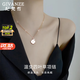 紀梵哲輕奢溫感變色四葉草項鏈女士吊墜品牌珠寶首飾生日禮物送女友老婆 白紅雙面【本地倉，當/次日達】