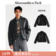 Abercrombie & Fitch美式復古經(jīng)典舒適廓形飛行員PU皮夾克外套25秋冬男裝132-5131 黑色 M (180/100A)