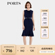 PORTS寶姿早春新款女裝休閑無(wú)袖束腰連衣裙ALD8D011LWP096 丈青 XS (2)