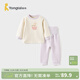童泰（TONGTAI）寶寶套裝秋冬季純棉保暖嬰兒衣服兒童內衣男女童上衣高腰褲子 紫色【高腰款 7A抗菌】 80