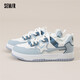 Semir厚底板鞋女春季新款百搭星星鞋運動(dòng)休閑鞋女SFYM243036 淺藍色 38