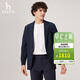 哈吉斯（HAZZYS）男裝 春季款休閑西服外套四面彈西裝輕薄單西男ASUZJ0CBJ08 藏青色NV L （175/96A 48）