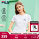 FILA 斐樂(lè )官方女子針織短袖衫2026春新款涼感時(shí)尚休閑小貓刺繡圓領(lǐng)T恤 云菇白-WT M 165/84A/M
