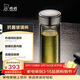 希諾（heenoor）抗菌玻璃杯雙層隔熱水杯男高檔鈦杯辦公室泡茶杯子X(jué)N-T623 380mL