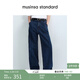 MUSINSA STANDARD韓國春季女士高腰街頭寬松顯瘦直筒牛仔褲長(cháng)褲 靛藍色(MI) 25
