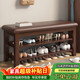 自然元素 實(shí)木換鞋凳鞋架門(mén)口入戶(hù)多層鞋柜坐凳一體穿鞋凳玄關(guān)收納試鞋凳 胡桃色長(cháng)80CM【兩層】