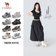駱駝（CAMEL）銀月戶(hù)外復古老爹鞋厚底休閑鞋 L24A283742A 米/金/粉(女款) 37