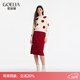 歌莉婭套裝知性紅色波點(diǎn)針織上衣A字半裙約會(huì )節日穿搭兩件套1B7RAA52A 01J彩色提花 M