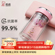 希諾（heenoor） 抗菌玻璃杯女士雙層水杯隔熱便攜簡(jiǎn)約透明家用帶濾網(wǎng)泡茶花茶杯 粉色200ml