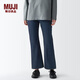 MUJILabo 男女通用 日本牛仔 寬松喇叭褲 BFE74A3S 褲子 長(cháng)褲 休閑褲 深藏青色 24inch