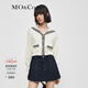 MO&Co.學(xué)院風(fēng)短款千金針織衫上衣女小香風(fēng)針織開(kāi)衫針織衫女摩安珂 米白色-第2批 XS 155