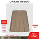 UR秋季新款女裝休閑減齡學(xué)院風(fēng)百褶A字半裙UYY550014 卡其1 (無(wú)內襯) XS