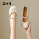 ZHR則則瑪麗珍鞋女2026新款內增高芭蕾單鞋軟底配裙子女鞋 JF509米色35