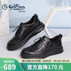 金利來(lái)男鞋休閑鞋輕便松緊帶時(shí)尚商務(wù)皮鞋G506410285AAE黑色41