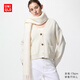 優(yōu)衣庫女裝舒芙蕾針織短開(kāi)衫/外套空調衫通勤478339 01 乳白色 M /160/84A