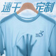 雷薩狼冰絲速干t恤POLO衫定制印logo短袖工作服圓領(lǐng)廣告文化衫刺繡男夏 A款【冰絲內里/清爽透氣】天藍 L