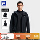FILA 斐樂(lè )官方男士上衣兩件套2025冬季新款戶(hù)外運動(dòng)基礎連帽外套 深黑-BK XL 180/100A/XL