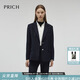 PRICH【美麗諾羊毛】時(shí)尚兩?？畚餮b套裝冬季新款休閑外套女 59藏青色西裝 L 165